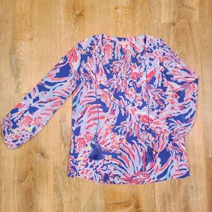 Lilly Pulitzer Silk Long Sleeve Blouse